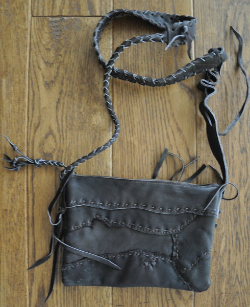 Yen Recycled Leather Patch Cross-Body Bag