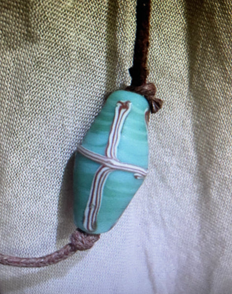 Temana Turquoise Hand Painted Bead Necklace