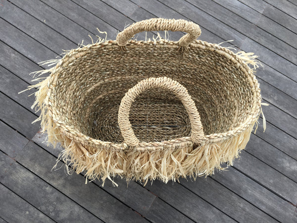 Faviola Fringe Straw Bag