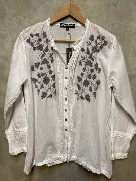 8030 Gabriella Hand Embroidered Shirt