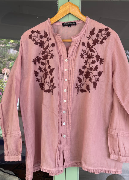8030 Gabriella Hand Embroidered Shirt